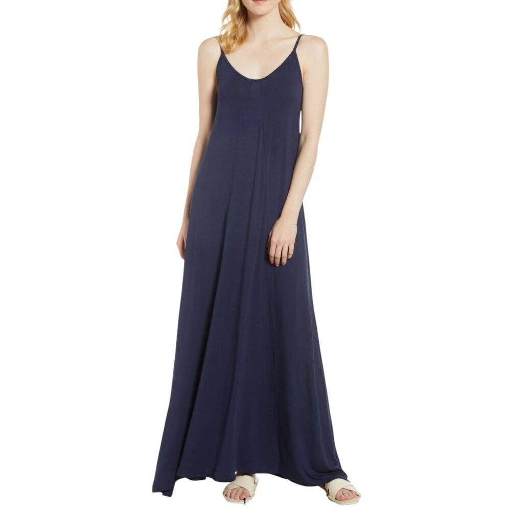 LOVEAPPELLA Women’s NEW Maxi Dress Spaghetti Strap Midnight‎ Blue | Size XL